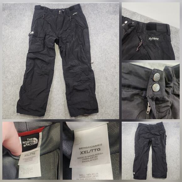 The North Face Pants Mens 2XL Black HyVent Snow Ski Waterproof LIned Snowpants - Picture 1 of 16
